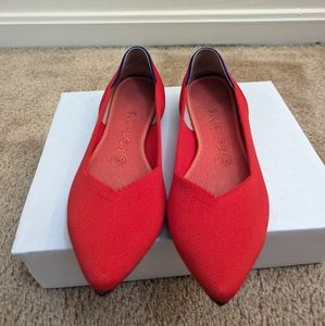 Rothy Red pointed flat